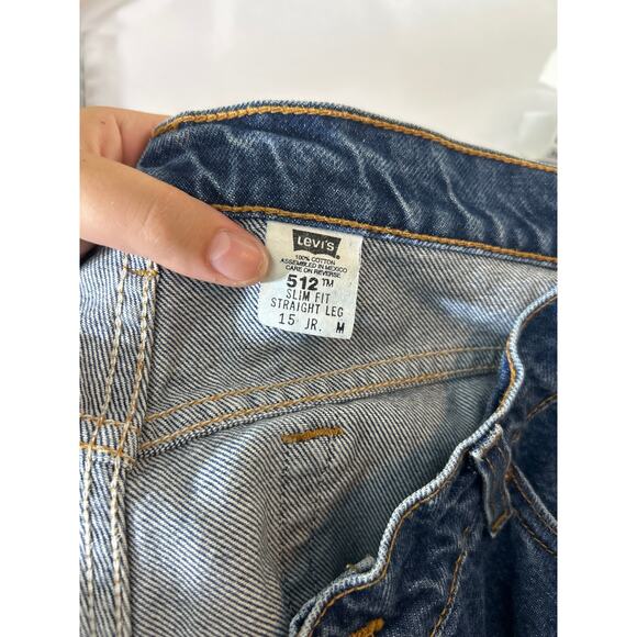VTG Levis Jeans 512 15 Jr M Slim Fit Straight Leg 1998 Medium Wash Blue Denim - Picture 14 of 15